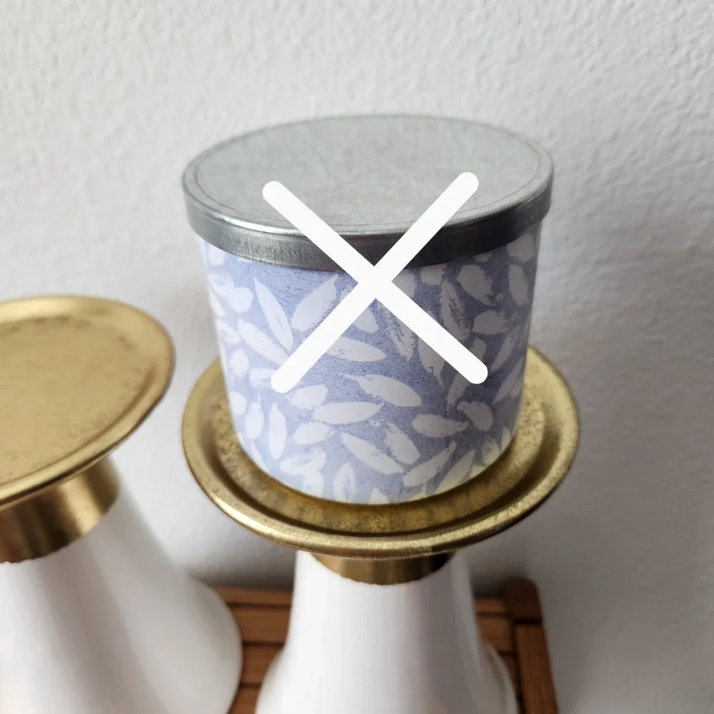Christmas 2016‎ Hobby Lobby Gold White Pedestal Pillar Candle Holders Set Of 2